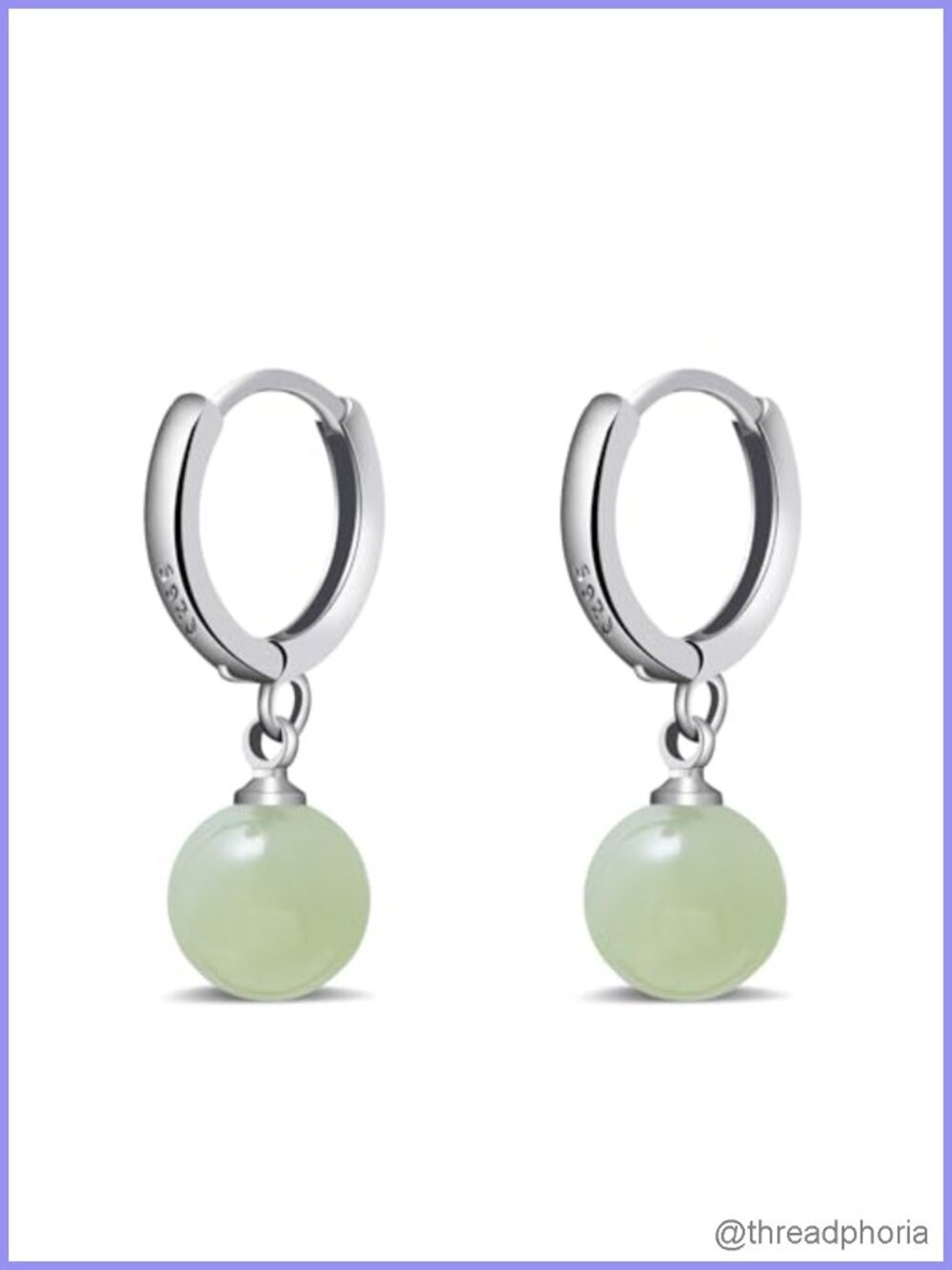Jade Pearl Huggie Hoop Earrings for Women Gemstone Simple Trendy Jewelry Gift